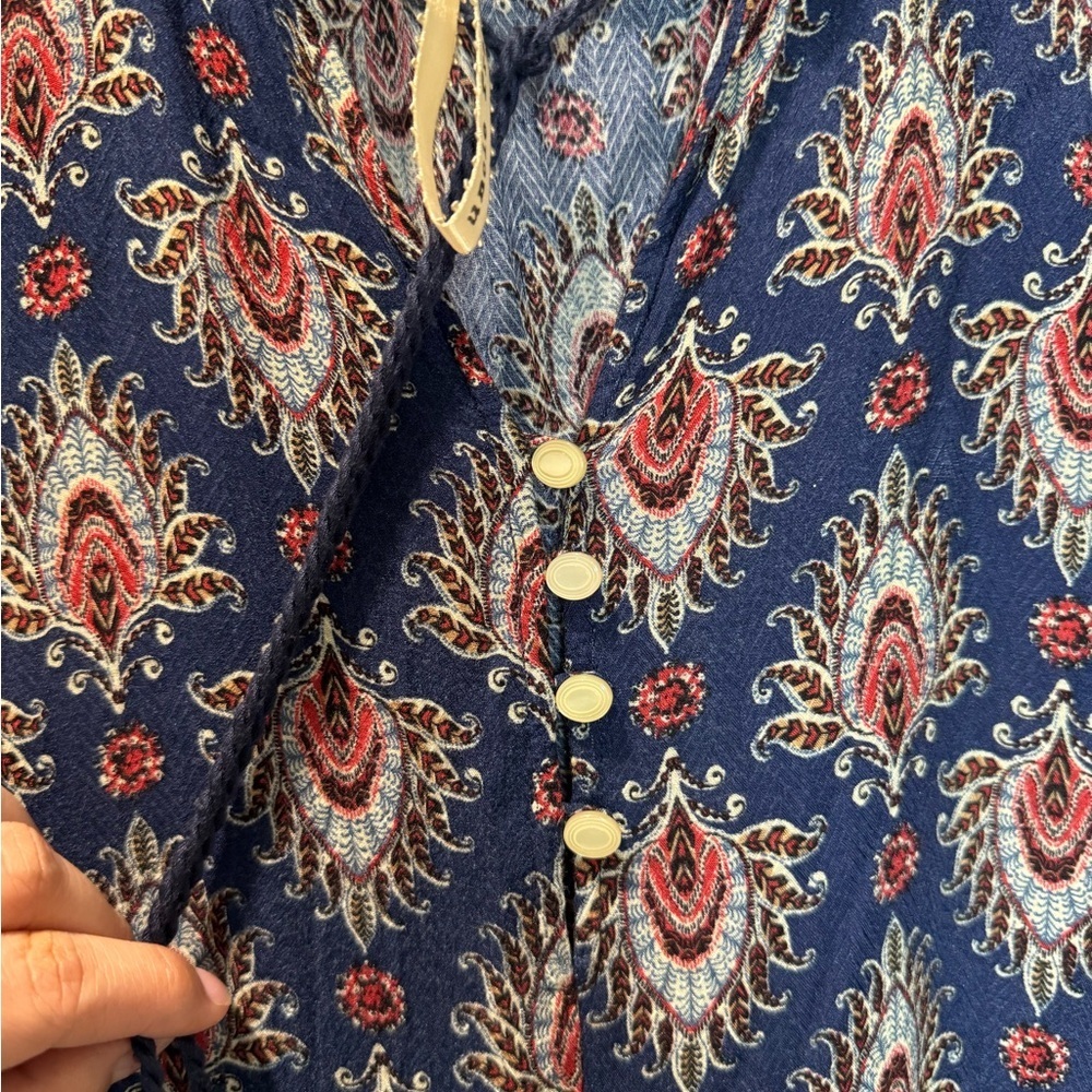 Anthropologie Uncle Frank Dress Ruffle Long Sleeve XS 100%rayon style 33350 USA - Picture 8 of 14